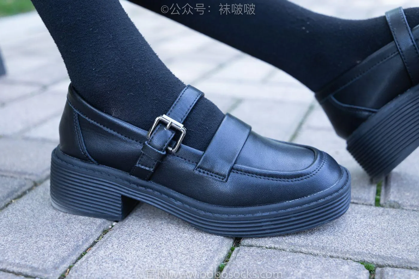 [BoBoSocks袜啵啵]NO.007 稚予-JK制服、皮鞋、黑色中筒棉袜、肉丝 [143P]插图6